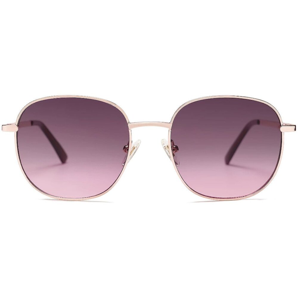 Classic Trendy Square Sunglasses for Women Men ,  Rose Gold/Grey&rose